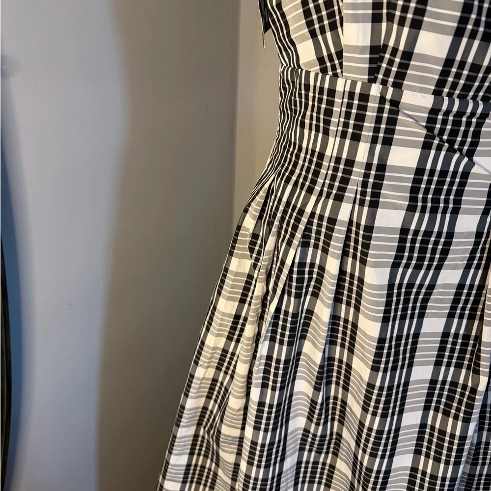 Maeve Anthropology Black & White Plaid Maxi Dress with Tie Straps - Picture 4 of 14
